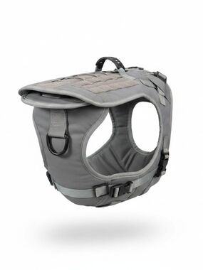 Tactical No Pull Dog Harness in Gray Large/Medium Size Dogs Reinforced Stitching